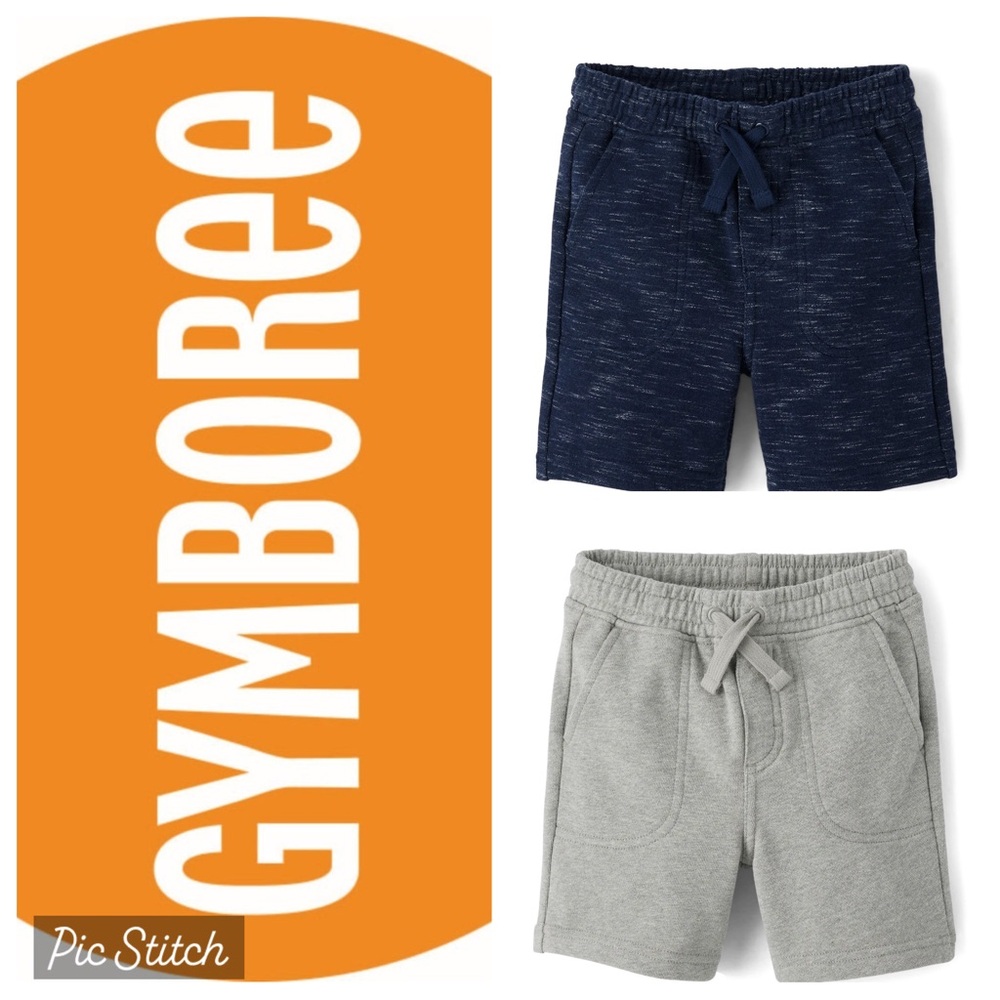 Gymboree Toddler Boys French Terry Pull On Shorts Bundle, Navy & Gray, 4T, NWT